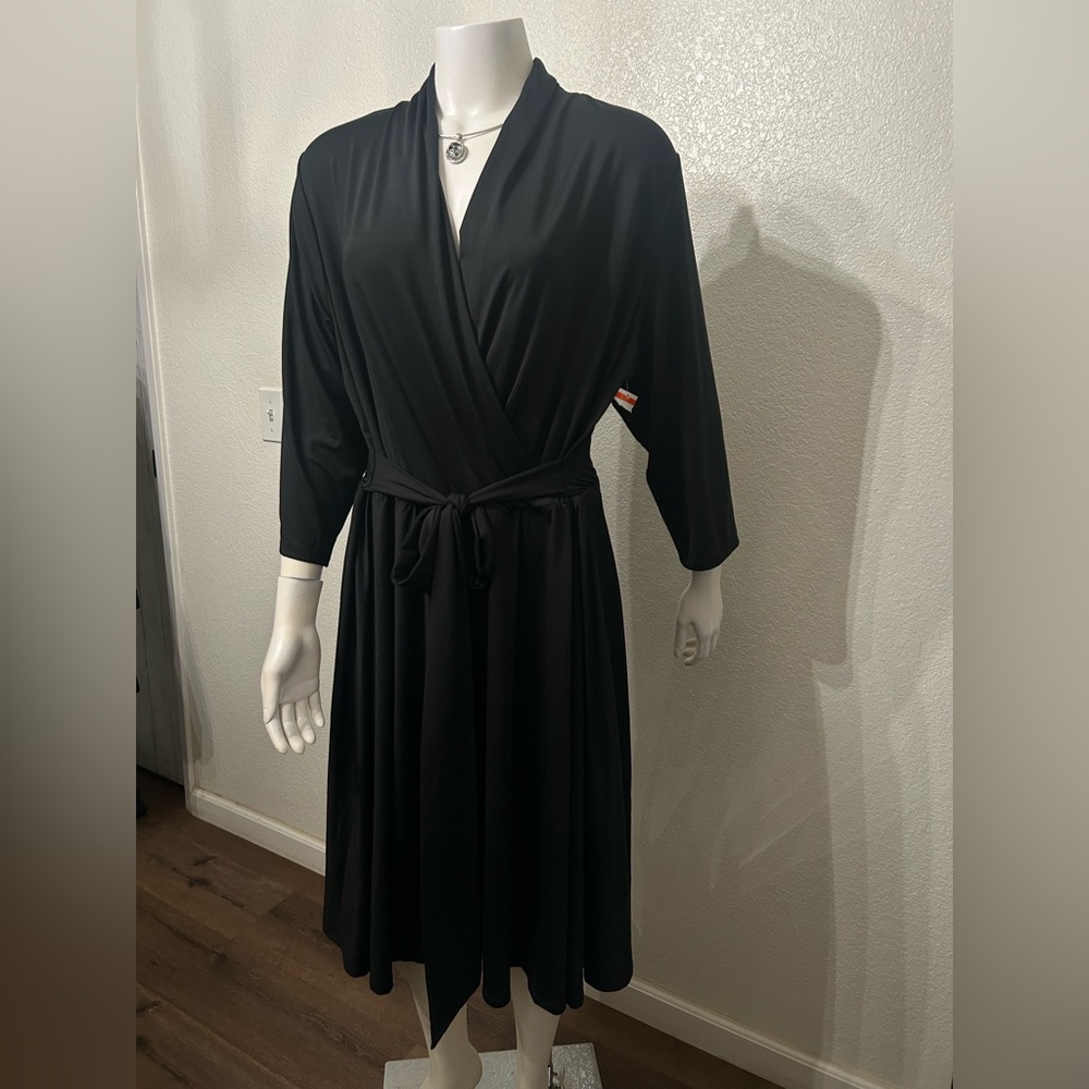 Sophisticated Black Women's Wrap Dress